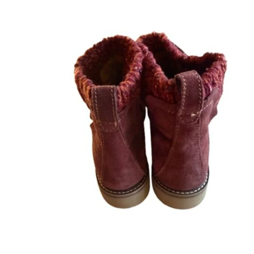 NWOT Comfortiva Rawnie Burgundy Italian Suede Boots Size 11 W